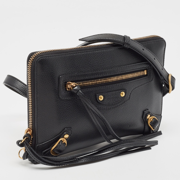 BALENCIAGA Black Leather Neo Classic Small Pouch - Picture 3 of 8